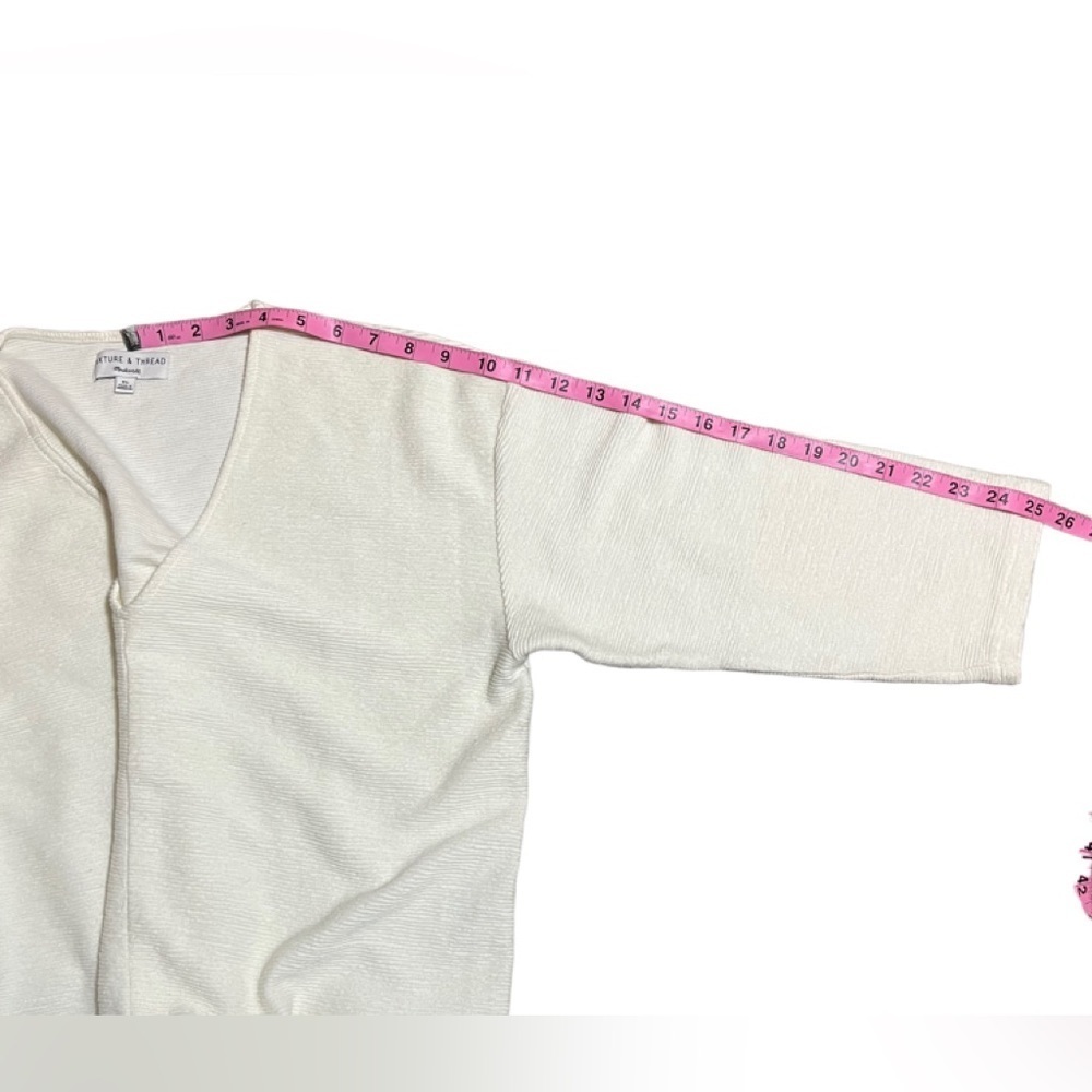 Madewell Texture & Thread pullover cropped sweater tie-front XL EUC - Picture 8 of 13
